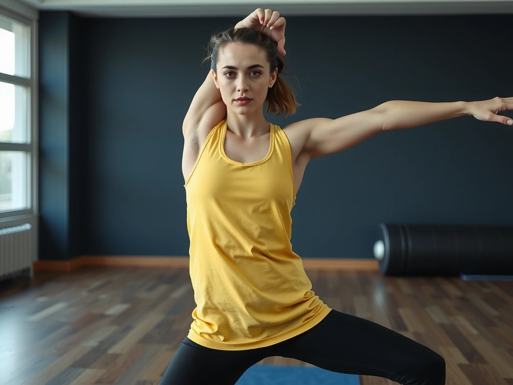 Power Yoga practitioner in an intense pose