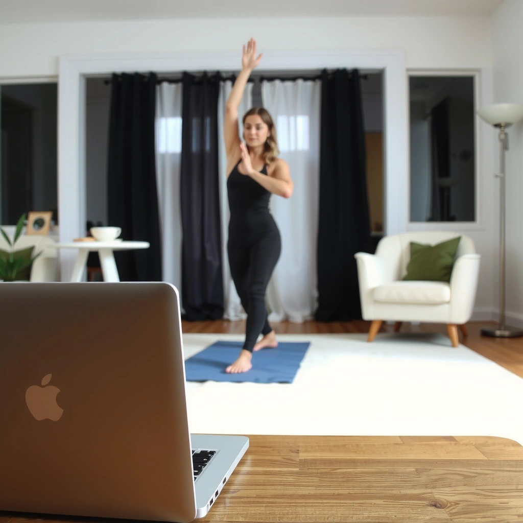 Online yoga class setup